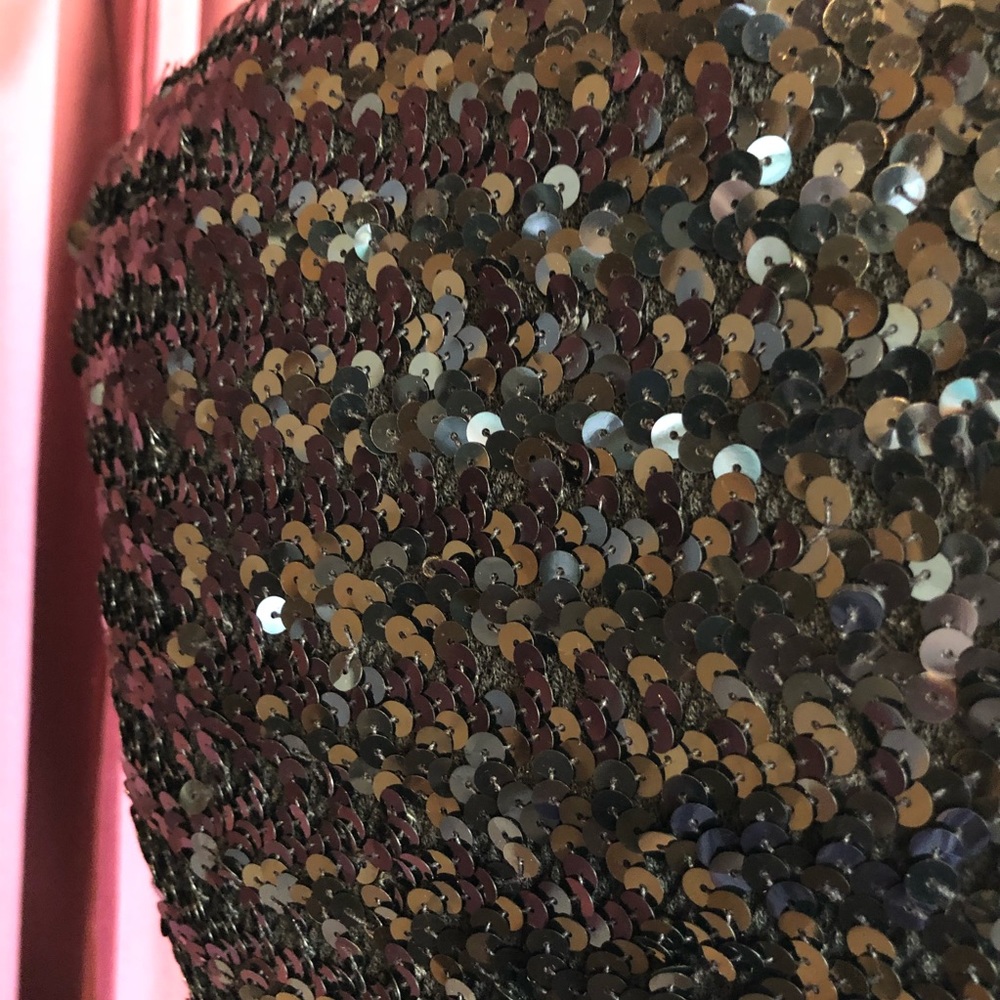 Vtg. Karen Kane Black Sequin Top - Picture 6 of 12